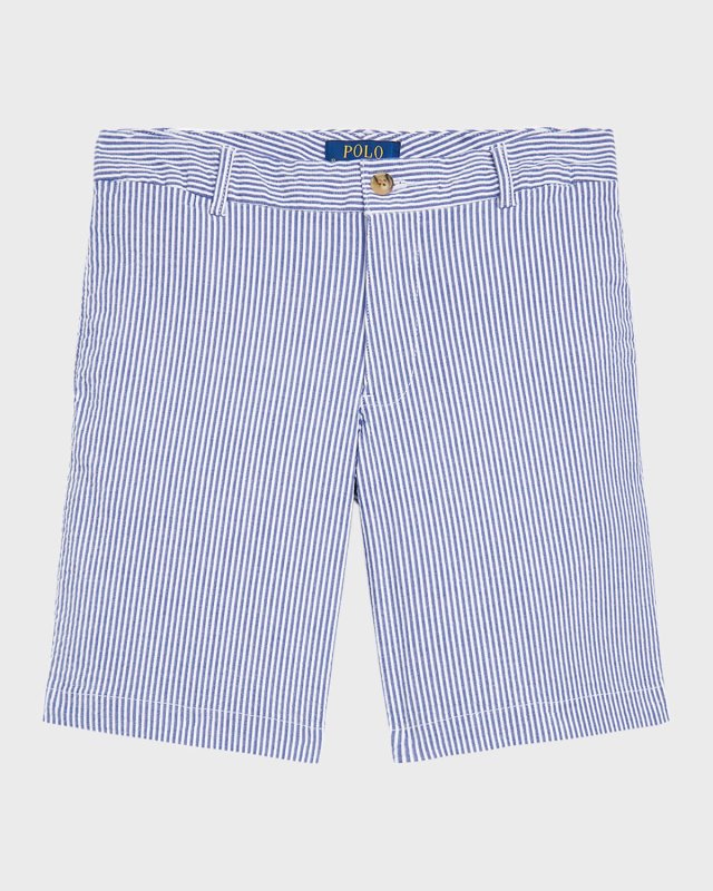 Boy's Seersucker Preppy Shorts, Size 8-2